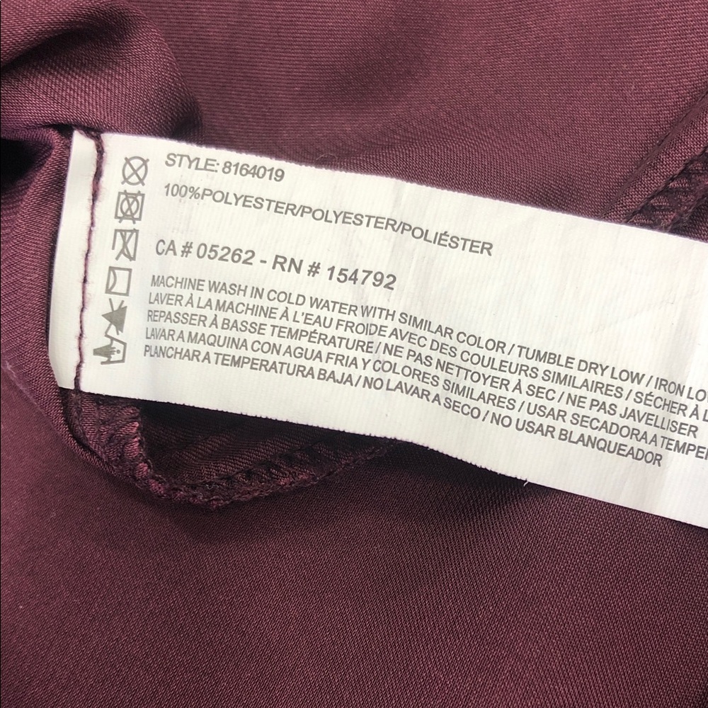 Point Zero Ruffle-Neck Long Sleeve Blouse – Women’s Medium – Rich Burgundy - Picture 12 of 13